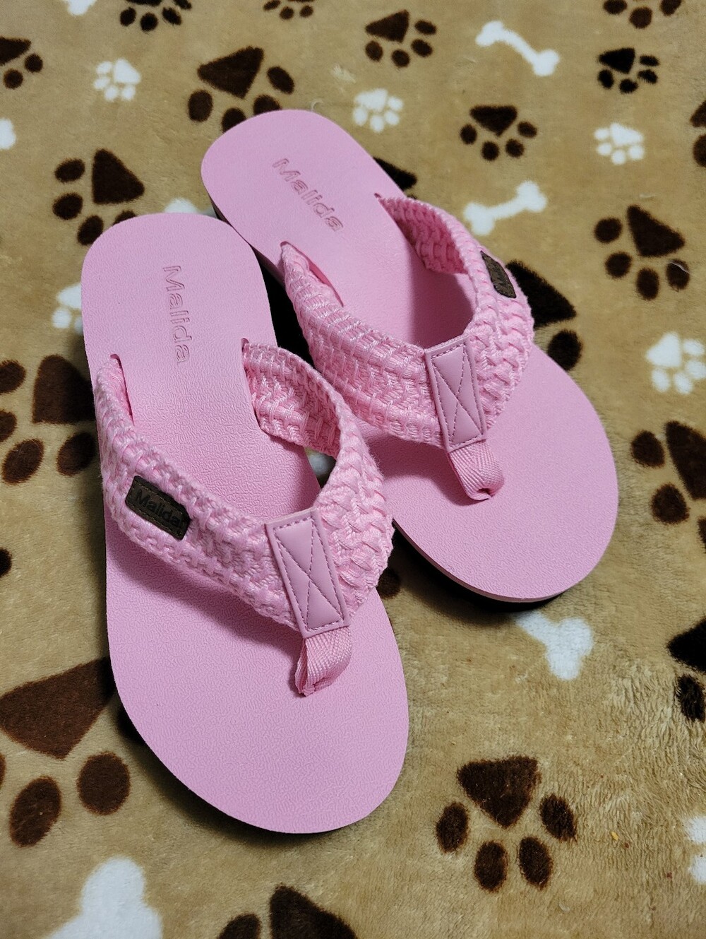 Pink Braided Thong Sandals for Women